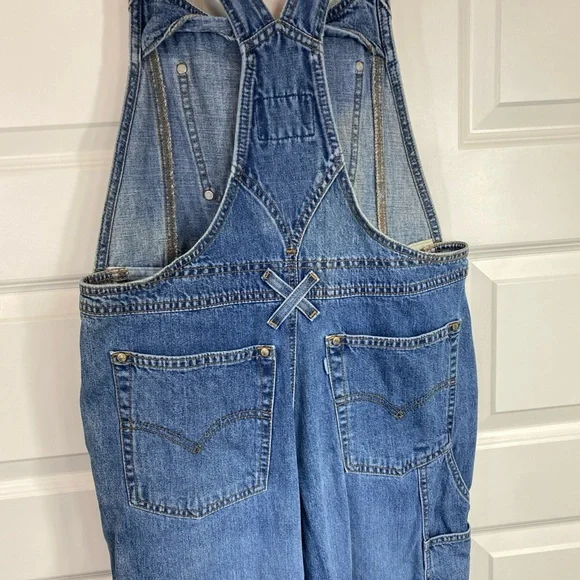 Vintage Levis Silvertab Overalls Denim Straight Loose Blue Mens Medium Carpenter